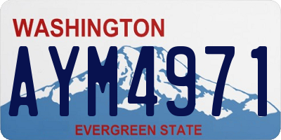 WA license plate AYM4971