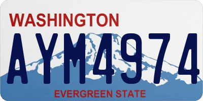 WA license plate AYM4974