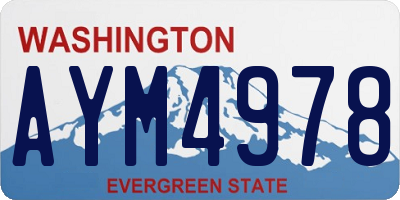WA license plate AYM4978