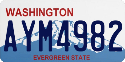 WA license plate AYM4982