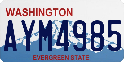 WA license plate AYM4985