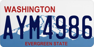 WA license plate AYM4986