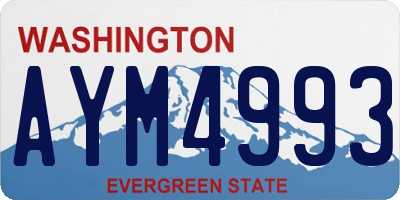 WA license plate AYM4993