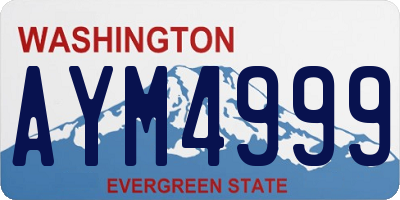 WA license plate AYM4999