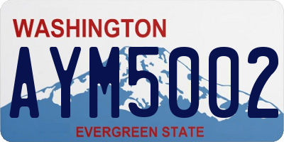 WA license plate AYM5002