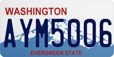 WA license plate AYM5006