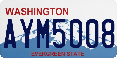 WA license plate AYM5008