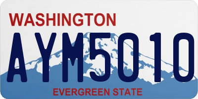 WA license plate AYM5010