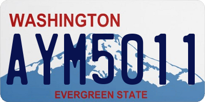 WA license plate AYM5011