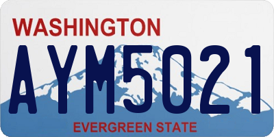 WA license plate AYM5021