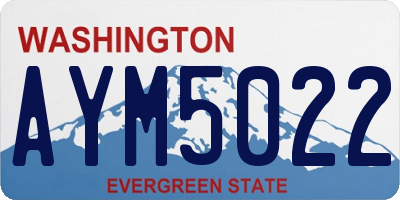 WA license plate AYM5022