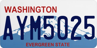 WA license plate AYM5025