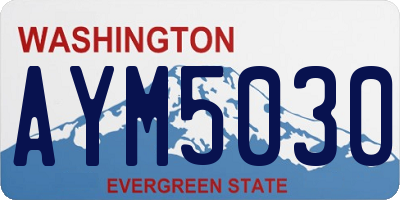 WA license plate AYM5030