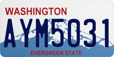 WA license plate AYM5031