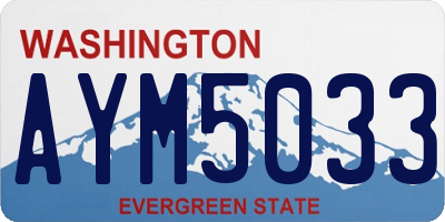 WA license plate AYM5033