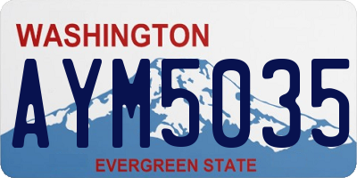 WA license plate AYM5035