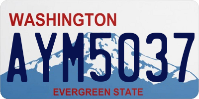 WA license plate AYM5037