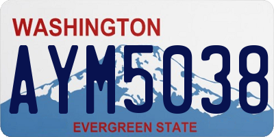 WA license plate AYM5038