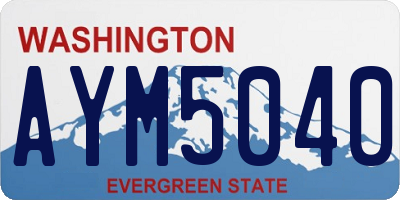 WA license plate AYM5040