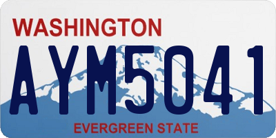 WA license plate AYM5041