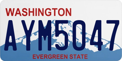 WA license plate AYM5047