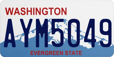 WA license plate AYM5049