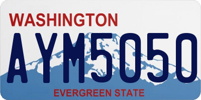 WA license plate AYM5050
