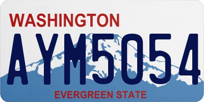 WA license plate AYM5054