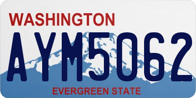WA license plate AYM5062