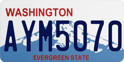 WA license plate AYM5070