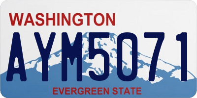 WA license plate AYM5071
