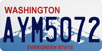 WA license plate AYM5072