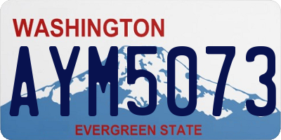 WA license plate AYM5073