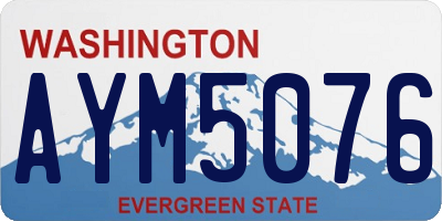 WA license plate AYM5076