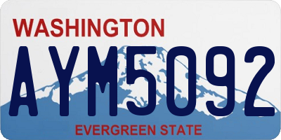 WA license plate AYM5092