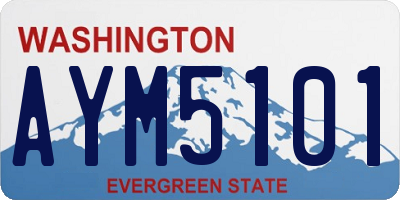 WA license plate AYM5101