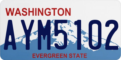 WA license plate AYM5102
