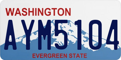 WA license plate AYM5104