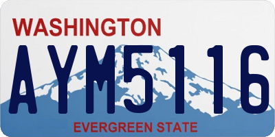 WA license plate AYM5116
