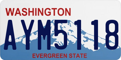 WA license plate AYM5118