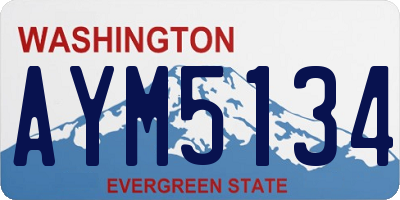 WA license plate AYM5134