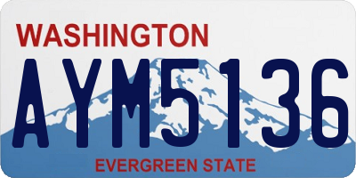 WA license plate AYM5136