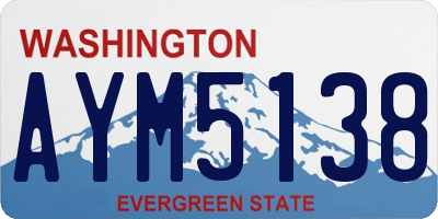 WA license plate AYM5138
