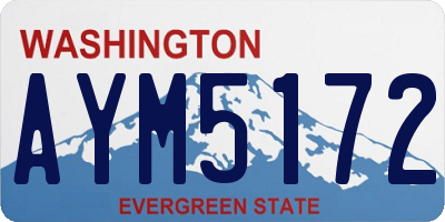WA license plate AYM5172