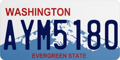 WA license plate AYM5180