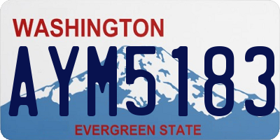 WA license plate AYM5183