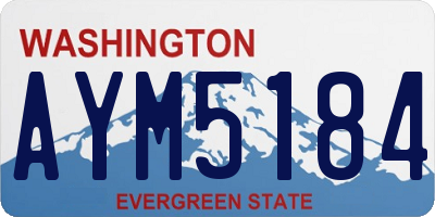 WA license plate AYM5184