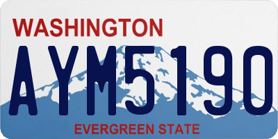 WA license plate AYM5190