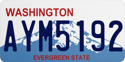 WA license plate AYM5192