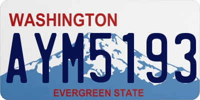 WA license plate AYM5193